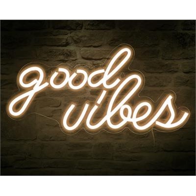 Neon Sign GOOD VIBES - Acrylic - USB Powered - Warm Light