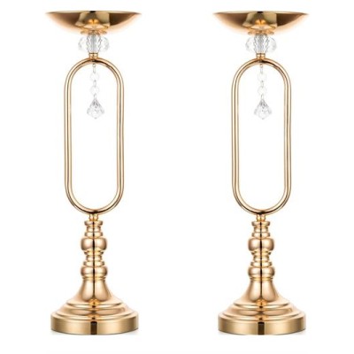 Metal Stand Vase Flower/Candle Holder Gold