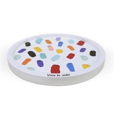 Polka colors round tray
